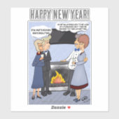 Funny New Year's Resolution Custom Cut Sticker (Blatt)