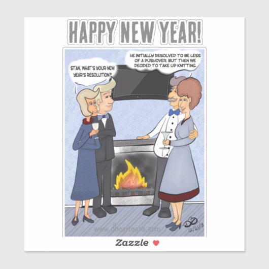 Funny New Year's Resolution Custom Cut Sticker (Blatt)