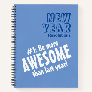 Funny New Year's Resolution Notebook Notizblock