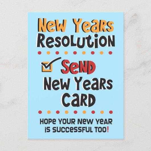 Funny New Years Resolution © Postcard Feiertagspostkarte (Vorderseite)