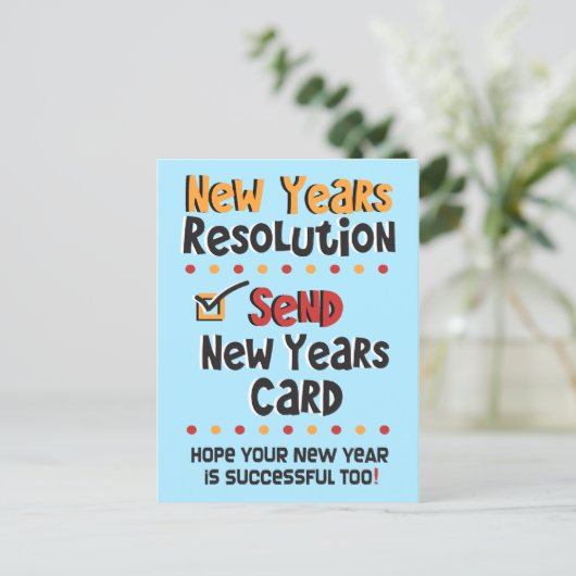 Funny New Years Resolution © Postcard Feiertagspostkarte (Stehend Vorderseite)