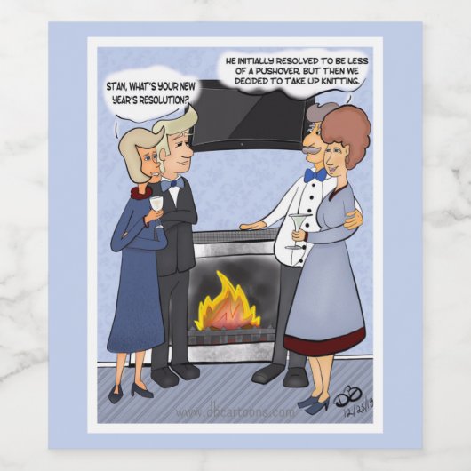 Funny New Year's Resolution Weinetikett (Einzelnes Label)