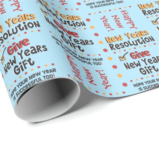 Funny New Years Resolution © Wrapping Paper Geschenkpapier (Rolleneckpunkt)