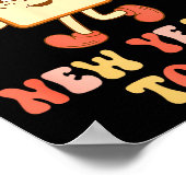 Funny New Year's Toast Bread Pun Retro Hipe  Poster (Ecke)