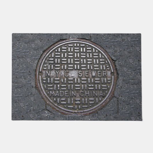 Funny New York City NYC Sewer Cover Novelty Fußmatte (Vorderseite)