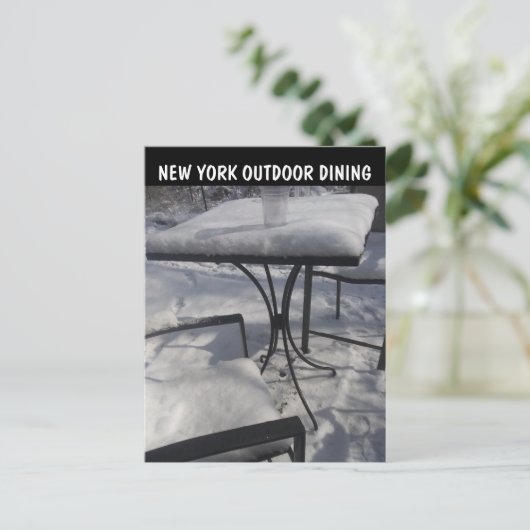 FUNNY NEW YORK OUTDOOR ESSING POSTCARDS POSTKARTE (Stehend Vorderseite)