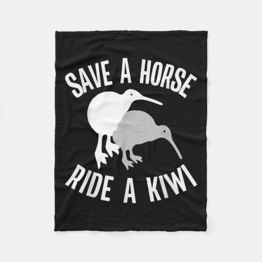 Funny New Zealand Kiwi Meme Quote Save A Horse Rid Fleecedecke (Vorderseite)