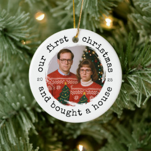 Funny New Zuhause Erste Weihnachten & Kauf eines Keramik Ornament