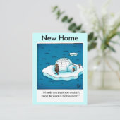 Funny New Zuhause Postcard Ankündigungspostkarte (Stehend Vorderseite)