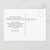 Funny New Zuhause Weihnachten Weihnachtsfest Ankündigungspostkarte (Rückseite)