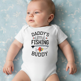 Funny Newborn Gift | Daddy's Little Fishing Buddy Baby Strampler