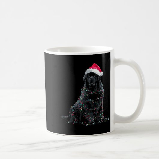 Funny Newfoundland Christmas Graphic Dog Lights Lo Kaffeetasse (Rechts)