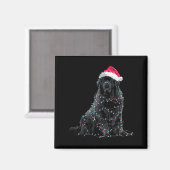 Funny Newfoundland Christmas Graphic Dog Lights Lo Magnet (Vorderseite/Rückseite)