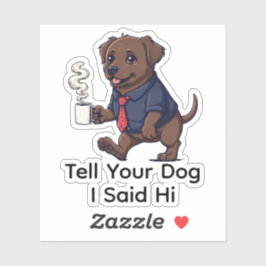 Funny Newfoundland Dog Business Suit Coffee  Aufkleber