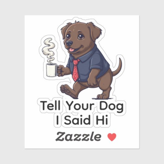 Funny Newfoundland Dog Business Suit Coffee Aufkleber (Blatt)