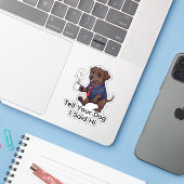Funny Newfoundland Dog Business Suit Coffee  Aufkleber (Laptop mit iPhone)