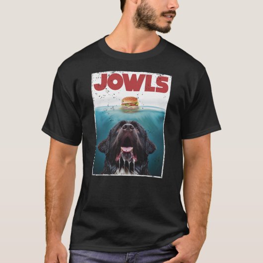 Funny Newfoundland Dog, Newfie Lab Jowls Burger, D T-Shirt (Vorderseite)