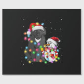 Funny Newfundland Dog | Christmas Snowman Light Geschenkpapier (Flach)