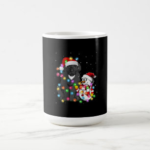 Funny Newfundland Dog Christmas Snowman Light Kaffeetasse