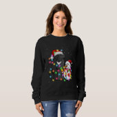 Funny Newfundland Dog | Christmas Snowman Light Sweatshirt (Vorne ganz)