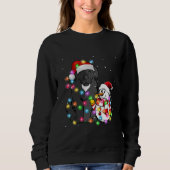 Funny Newfundland Dog | Christmas Snowman Light Sweatshirt (Vorderseite)