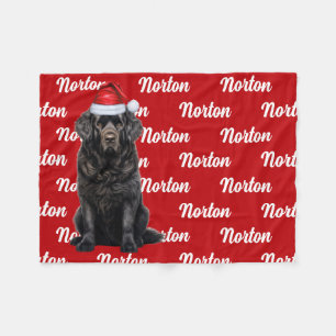 Funny Newfundland Dog Name Muster Weihnachten Fleecedecke