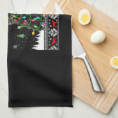 Funny Newfundland Dog Weihnachtslicht Weihnachten Geschirrtuch (Viertel Falte)