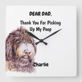 Funny Newfypoo Vater Frische Pasta machen Quadratische Wanduhr