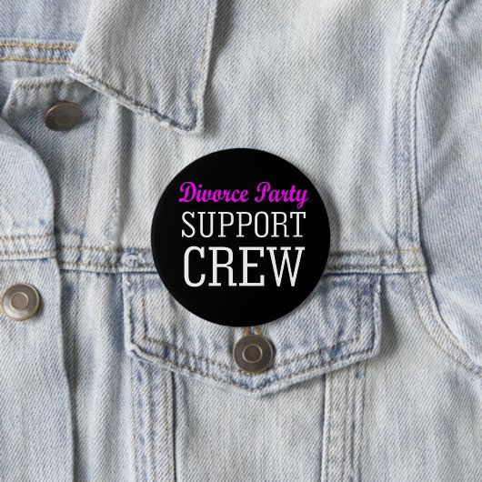 Funny Newly Single Support Crew Scheidung Party Button (Beispiel)