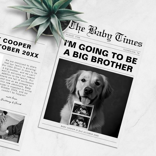Funny Newspaper Pet Pregnancy Ankündigung