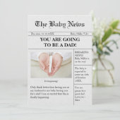 Funny Newspaper Pregnancy Ankündigung für Ehemann (Stehend Vorderseite)