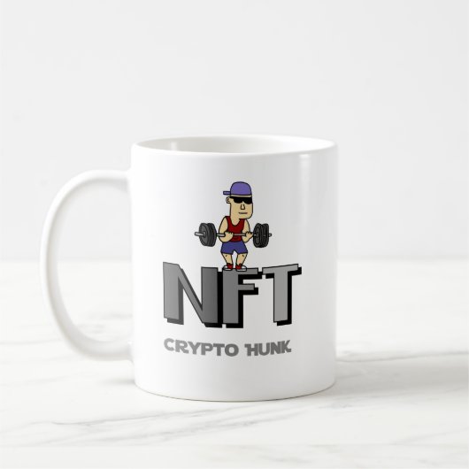 Funny NFT Collector Crypto Hunk Weight Lifter Puff Kaffeetasse (Links)