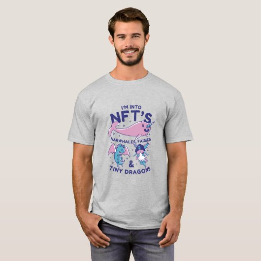Funny NFTs Narwhale, Fairy, Tiny Dragons T - Shirt (Vorne ganz)