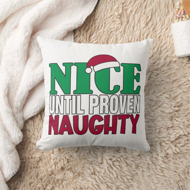Funny Nice Bis Proven Naughy WeihnachtsJoke Kissen (Decke)