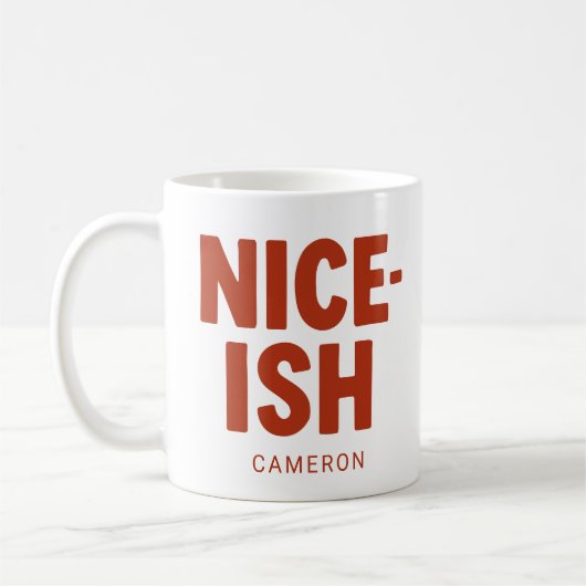Funny Nice List Personalized Name Bold Christmas Kaffeetasse (Links)