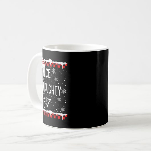 Funny Nice Naughty 67 Christmas Brain Rot Six Seve Kaffeetasse (Vorderseite Links)