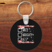 Funny Nice Naughty 67 Christmas Brain Rot Six Seve Schlüsselanhänger (Vorderseite)