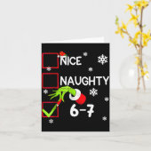 Funny Nice Naughty 6 7 Christmas 67 Meme Xmas Boys Karte (Gelbe Blume)
