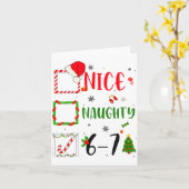 Funny Nice Naughty 6 7 Meme Christmas Six Seven Karte (Gelbe Blume)
