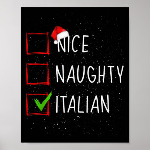Funny Nice Naughty Italienisch Niedliches Weihnach Poster