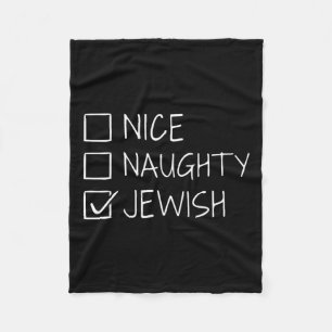 Funny Nice naughty jüdisch für Hanukkah Hebrew Chr Fleecedecke