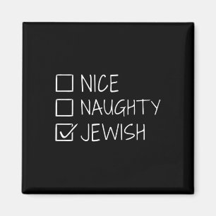Funny Nice naughty jüdisch für Hanukkah Hebrew Chr Magnet
