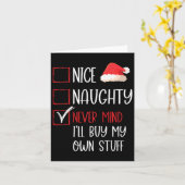 Funny Nice Naughty Never Mind Santa Karo List Chr Karte (Gelbe Blume)