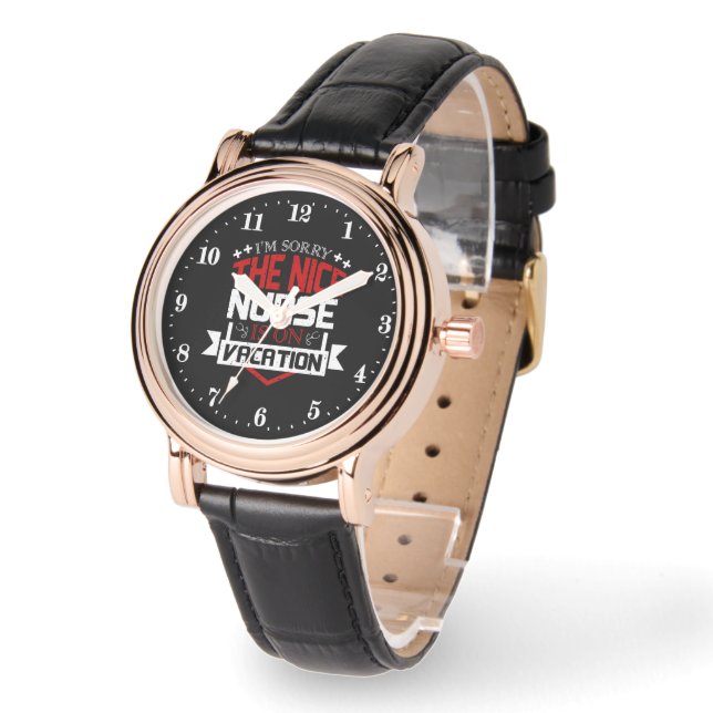 Funny nice Nurse Word Art Armbanduhr (Winkel)