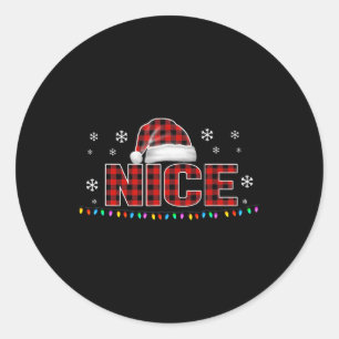 Funny Nice Red Kariert Costume Matching Christmas  Runder Aufkleber