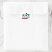 Funny Nice Until Proven Naughy Christmas Joke Runder Aufkleber (Tasche)