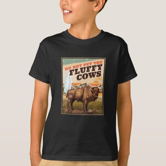 Funny nicht die flauschigen Kühe Bison Lover pflüc T-Shirt (Vorderseite)