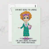 Funny nicht hier, um zu urteilen postkarte (Vorne/Hinten)