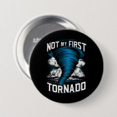Funny nicht mein erster Tornado Retro Storm Chaser Button (Vorne & Hinten)