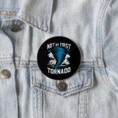 Funny nicht mein erster Tornado Retro Storm Chaser Button (Beispiel)